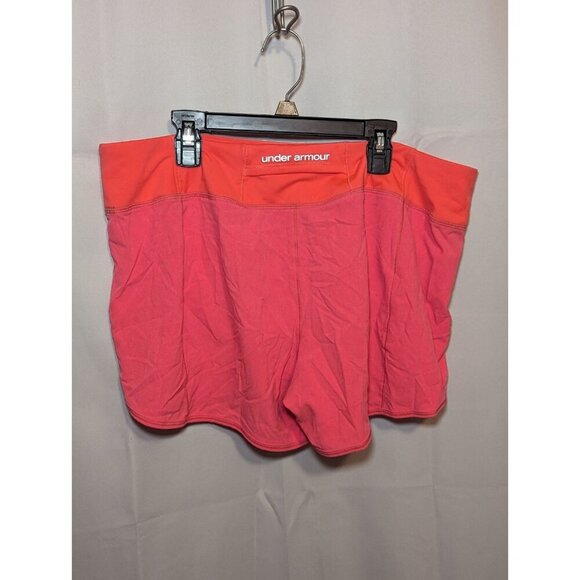 Pink Women's Under Armour Running Athletic Shorts Size XL Heat Gear With Liner - Picture 3 of 15